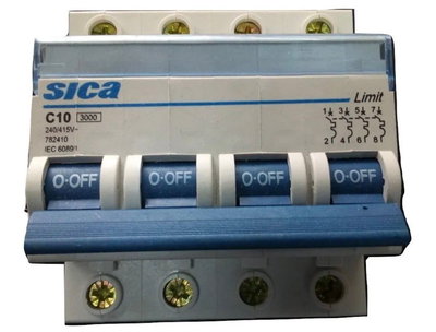 Llave termica Tetrapolar de 4 x 10/15/20/25/32/40/50/63 amp  Sica 