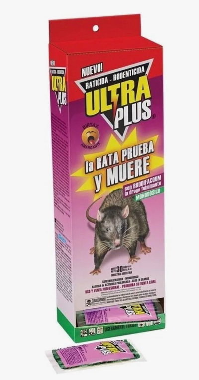 Veneno Ratas granos ultra Plus , por unidad 