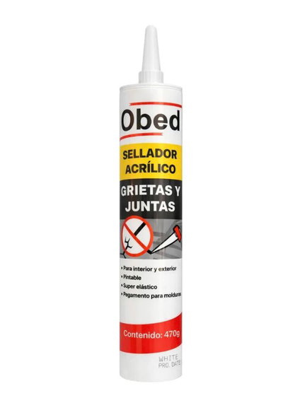 Sellador Acrílico Pintable Blanco Obed 470 g
