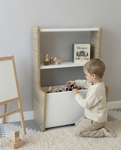 Juguetero Montessori con baúl | Orden fácil y rápido en casa