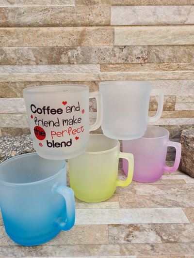 Taza Vidrio Esmerilado 