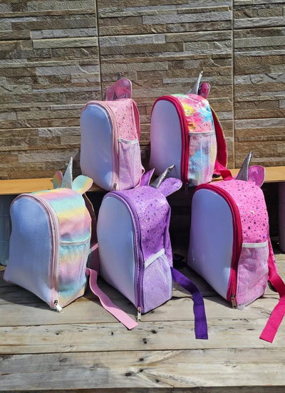 Mochila Jardín Premium - Con Orejitas Unicornio Glitter