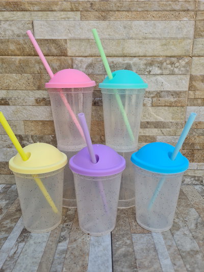 Vaso Milkshake Glitter - Tapa Pelota