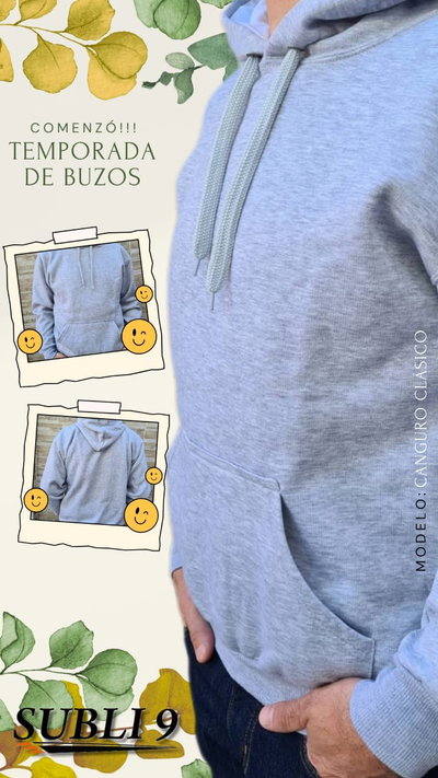 Buzo Canguro Sublimable - NIÑOS Y ADULTOS