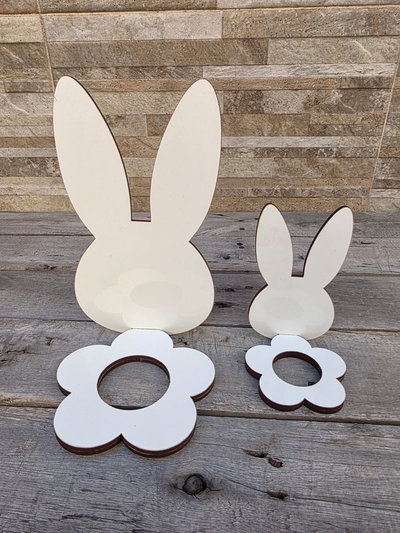 Conejo Porta Huevo * Madera sublimable 12cm y 20cm