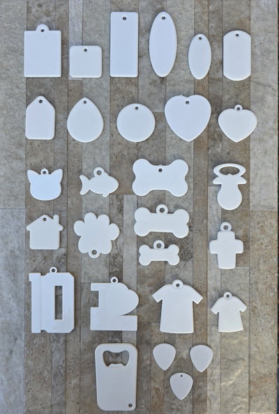 Llaveros de Plástico sublimable Polímero - Blanco