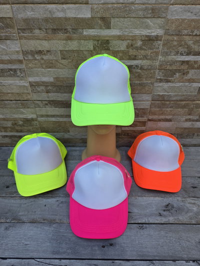 Gorras Trucker - Adulto - FLUOR frente Blanco