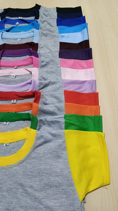 Remeras NIÑOS COMBINADAS - Modal Gris Melange