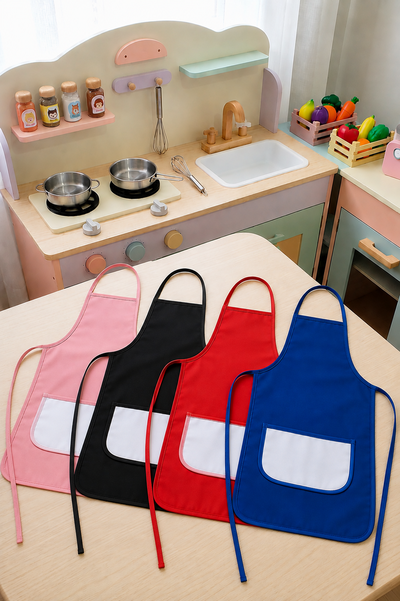 Delantales NIÑOS con Bolsillo CUERPO COLOR para cocina sublimable