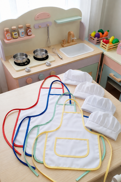 Delantales NIÑOS CON BOLSILLO para cocina sublimable