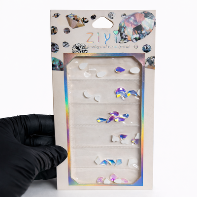 Cristales formas varias, color tornasol