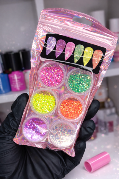 Pack glitters neon