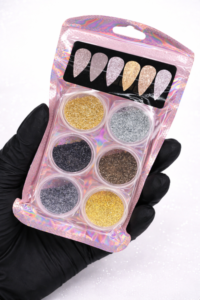 Pack glitters dorado y negro