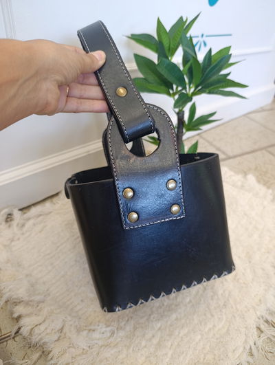 Canasta matera 100% cuero