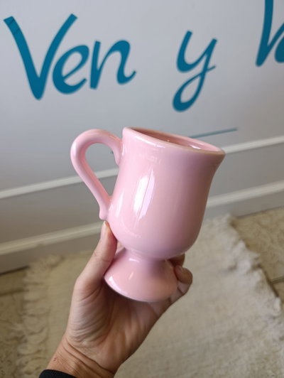 Taza Chocolatera Rosa