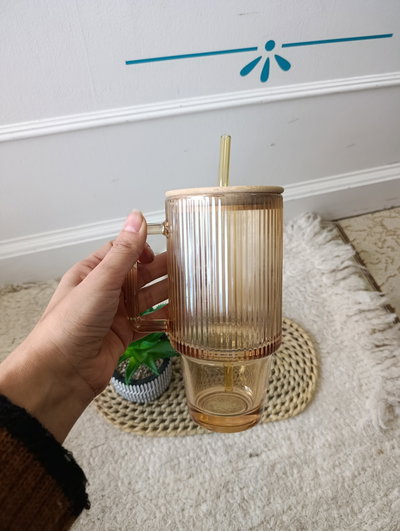 vaso de vidrio Dorado 