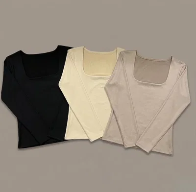 Remera M.L escote “Cuadrado”- Modal SOFT (Pack x3)