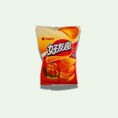 PAPAS FRITAS CORTE GRUESO SABOR KIMCHI COREANO 45 GRS.