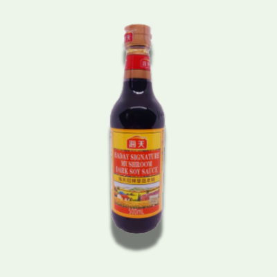 SALSA DE SOJA OSCURA CON HONGOS 500 ML.
