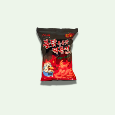 SNACK DE TTEOKBOKKI CRUJIENTE SABOR POLLO EXTRA PICANTE 100 GRS.