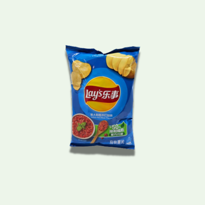 PAPAS FRITAS SABOR CARNE ITALIANA 40 GR. 
