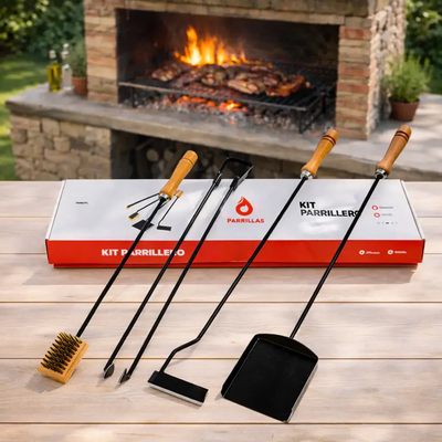 Kit Parrillero X4 + Soporte de Regalo