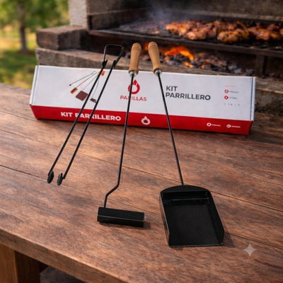 Kit parrillero grande x3 piezas