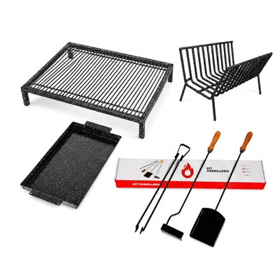 COMBO Parrilla Modular Enlozada + Plancha + Cuna + Kit x 3 de regalo