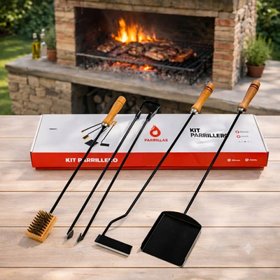 Kit Parrillero Grande x4 piezas