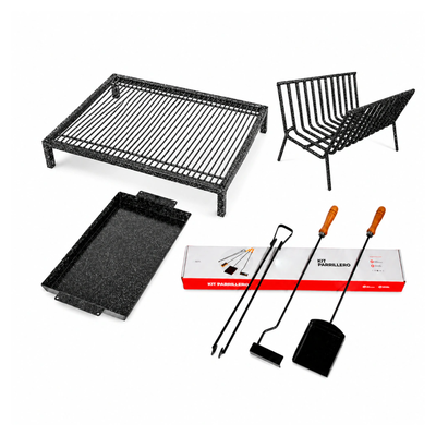 COMBO Parrilla Modular Enlozada + Plancha + Cuna + Kit x 3 de regalo