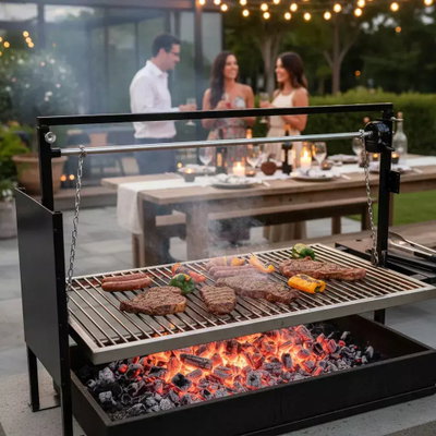 Parrilla Modular de Hierro con Sistema de Elevación