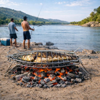 Parrilla de Pescado c/patas Plegables 65x40
