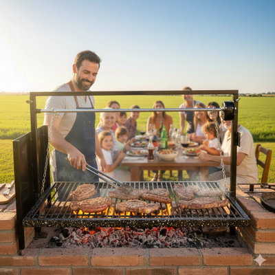 Parrilla Modular Enlozada con Sistema de Elevación