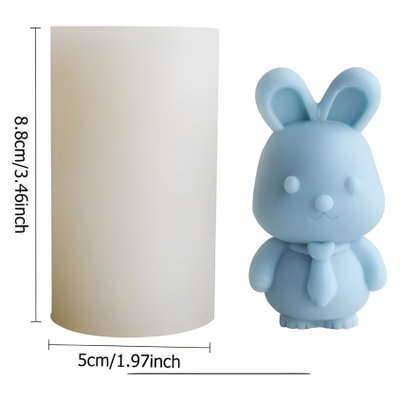 Molde silicona conejito con corbata
