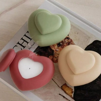 Molde silicona corazon porta vela