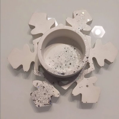 Molde silicona copo de nieve x2