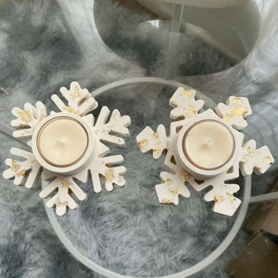 Molde silicona copo de nieve x2