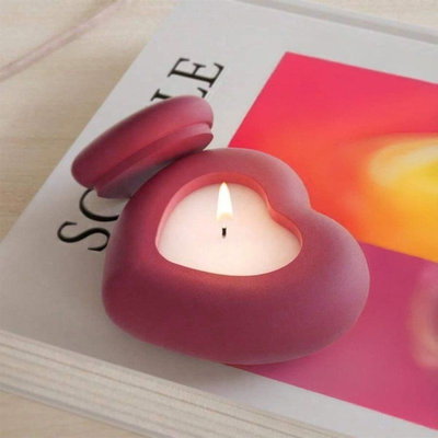 Molde silicona corazon porta vela