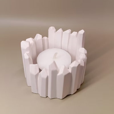 Molde silicona porta vela roca cristal  