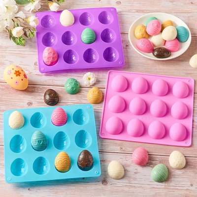 Molde silicona huevos de pascua con diseño