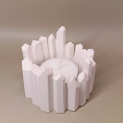 Molde silicona porta vela roca cristal  