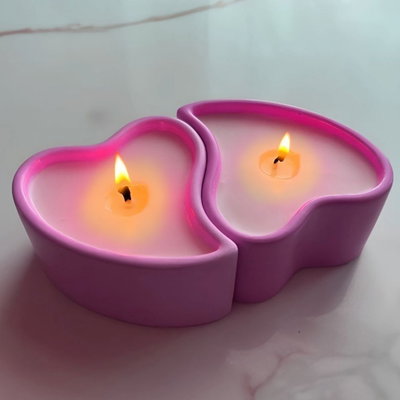 Molde silicona forma corazon porta vela 