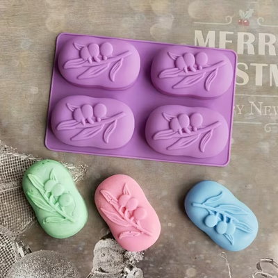 Molde silicona forma ovalada con diseño x4