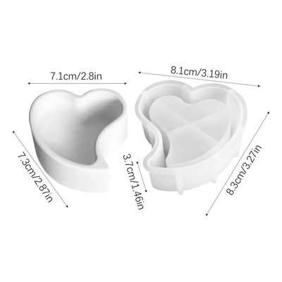 Molde silicona forma corazon porta vela 