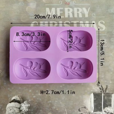 Molde silicona forma ovalada con diseño x4