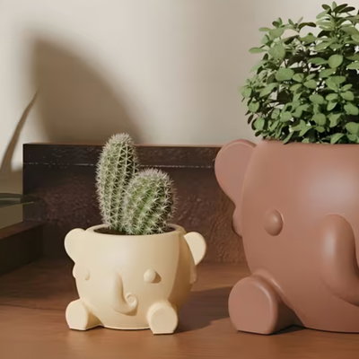 Molde silicona maceta elefante chico