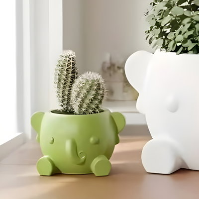 Molde silicona maceta elefante chico