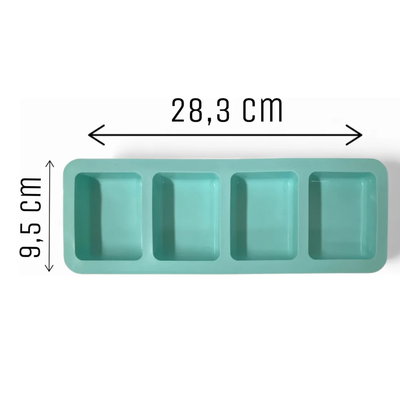 Molde silicona forma rectangular x4