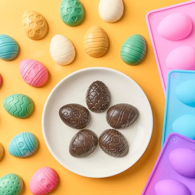 Molde silicona huevos de pascua con diseño