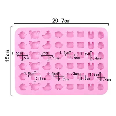 Molde silicona mini animalitos para gomitas
